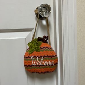 Plush Pumpkin Door Hanger